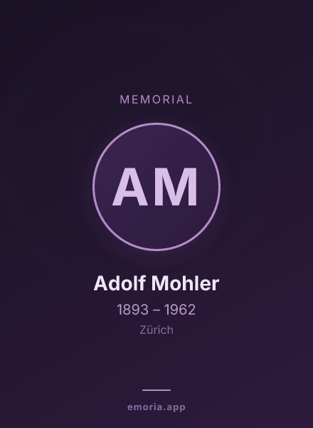 Memorial portrait of Adolf Mohler