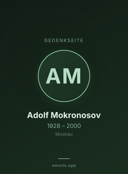 Gedenkportrait von Adolf Mokronosov