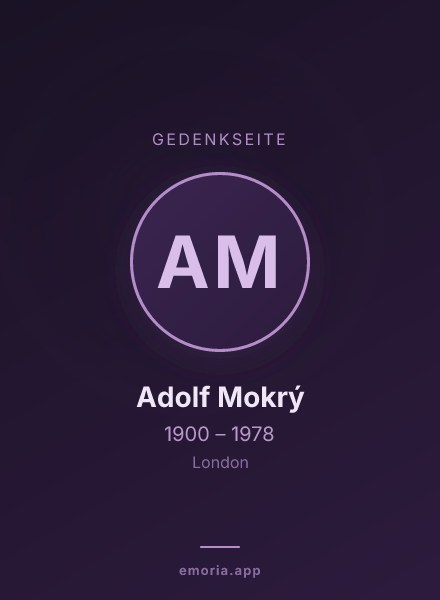 Gedenkportrait von Adolf Mokrý