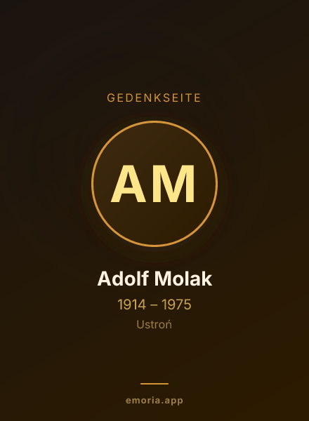 Gedenkportrait von Adolf Molak