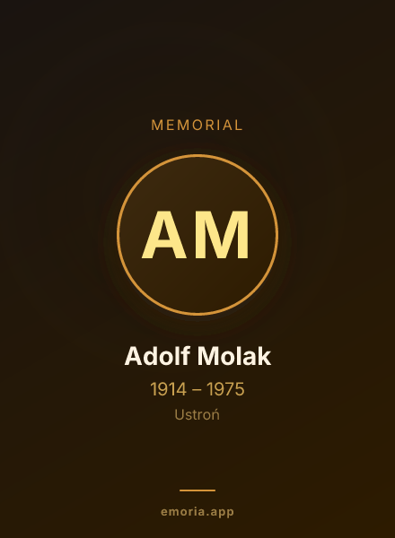 Memorial portrait of Adolf Molak
