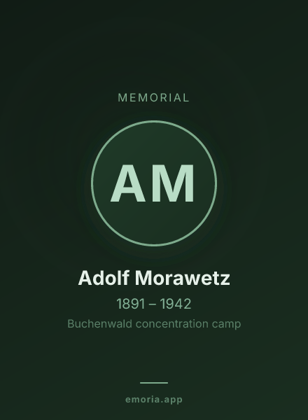 Memorial portrait of Adolf Morawetz