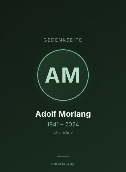 Gedenkportrait von Adolf Morlang