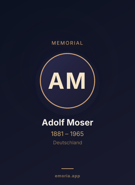 Memorial portrait of Adolf Moser