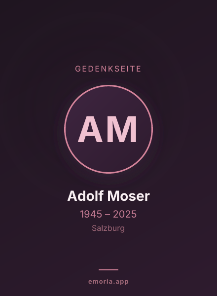 Gedenkportrait von Adolf Moser
