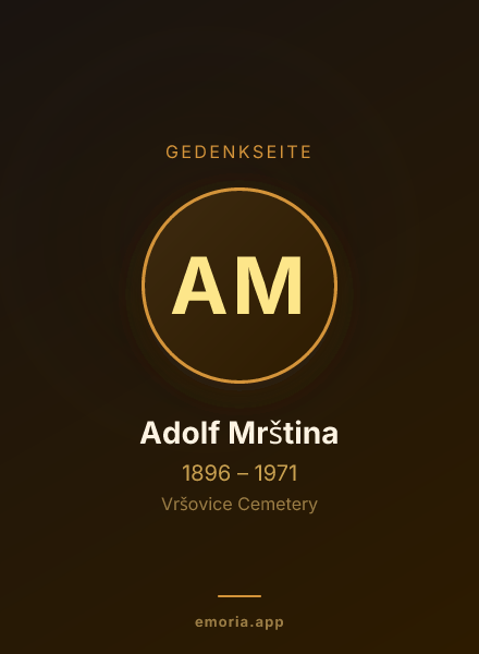 Gedenkportrait von Adolf Mrština