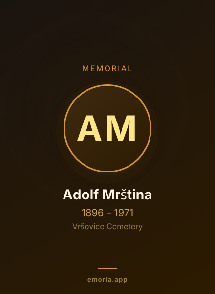 Memorial portrait of Adolf Mrština
