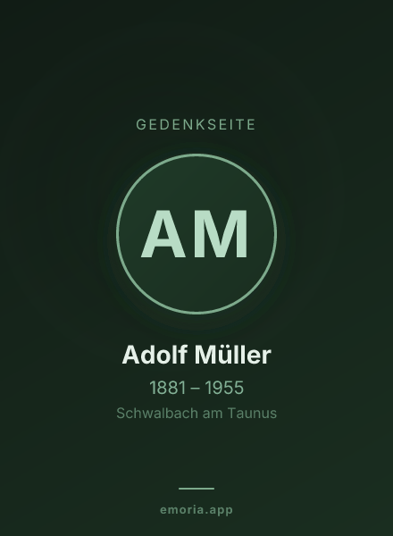 Gedenkportrait von Adolf Müller