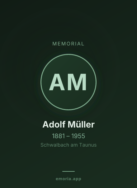 Memorial portrait of Adolf Müller