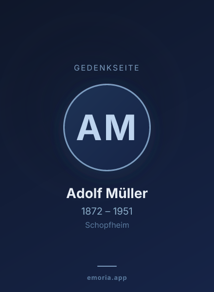 Gedenkportrait von Adolf Müller