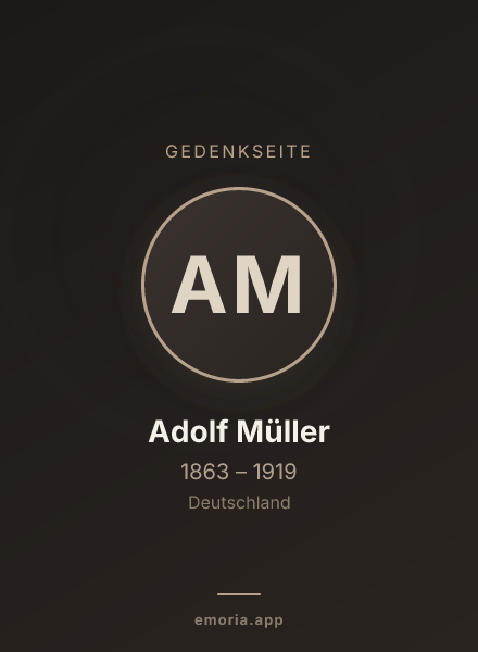 Gedenkportrait von Adolf Müller