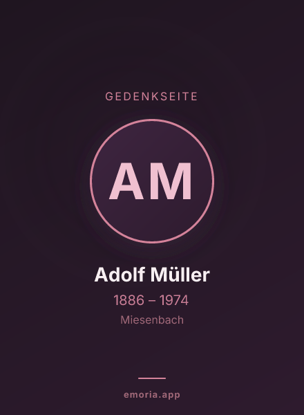 Gedenkportrait von Adolf Müller