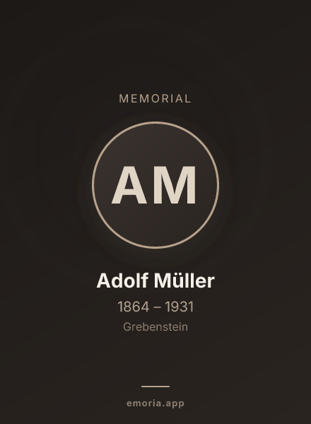 Memorial portrait of Adolf Müller