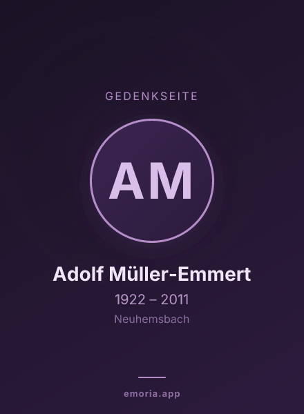 Gedenkportrait von Adolf Müller-Emmert