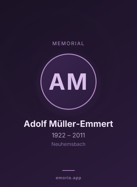Memorial portrait of Adolf Müller-Emmert