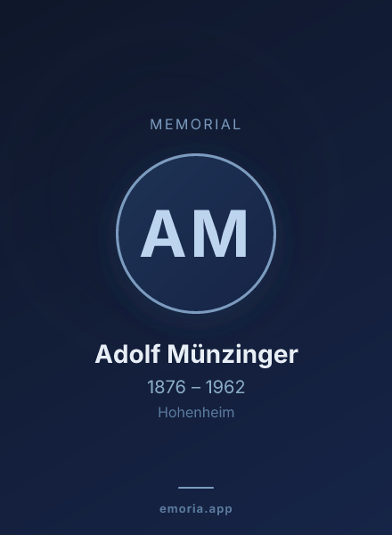 Memorial portrait of Adolf Münzinger