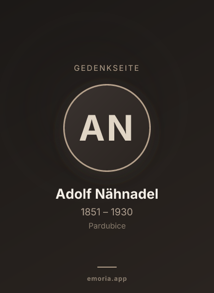 Gedenkportrait von Adolf Nähnadel
