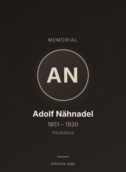 Memorial portrait of Adolf Nähnadel