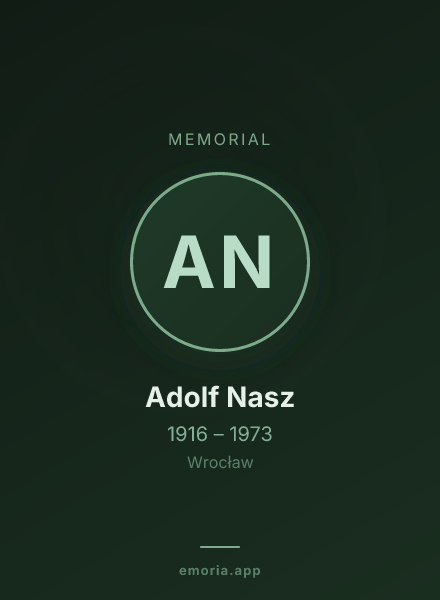 Memorial portrait of Adolf Nasz