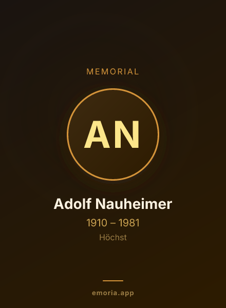 Memorial portrait of Adolf Nauheimer