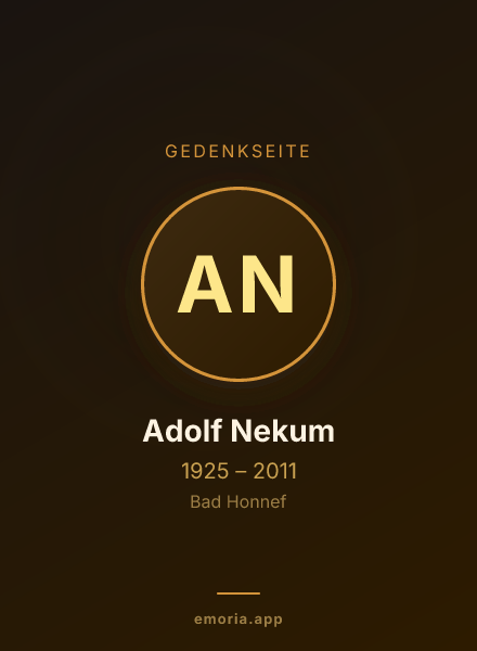 Gedenkportrait von Adolf Nekum