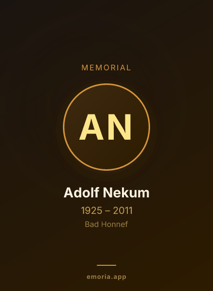 Memorial portrait of Adolf Nekum