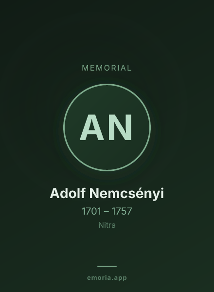 Memorial portrait of Adolf Nemcsényi