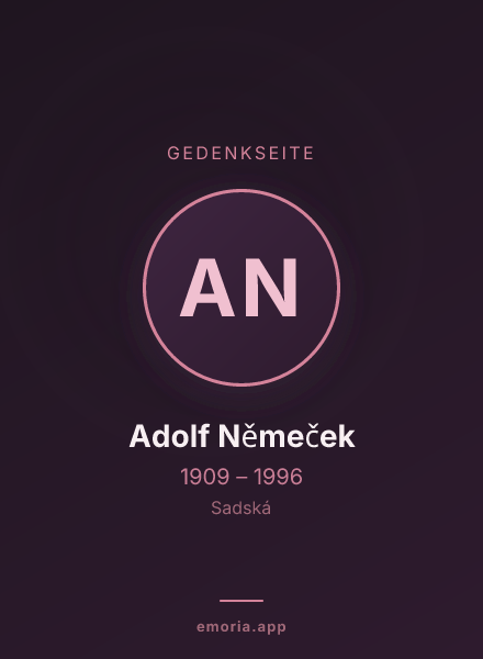 Gedenkportrait von Adolf Němeček