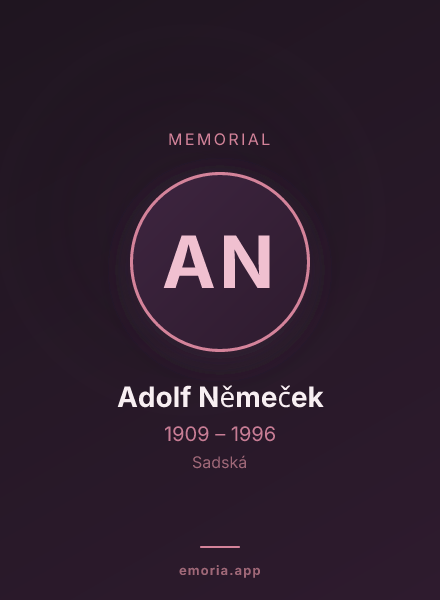 Memorial portrait of Adolf Němeček