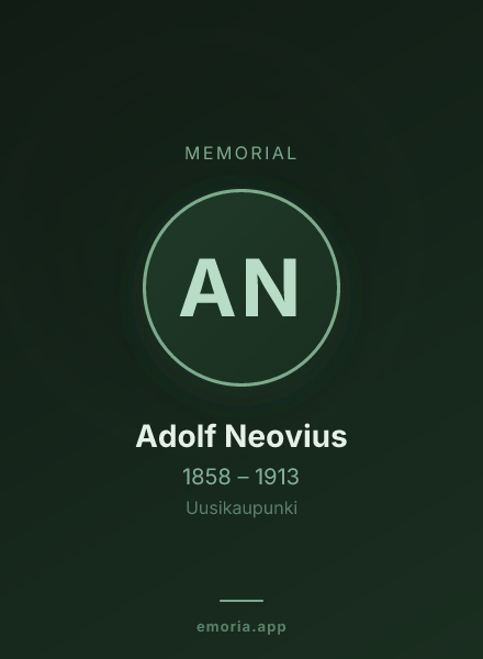 Memorial portrait of Adolf Neovius