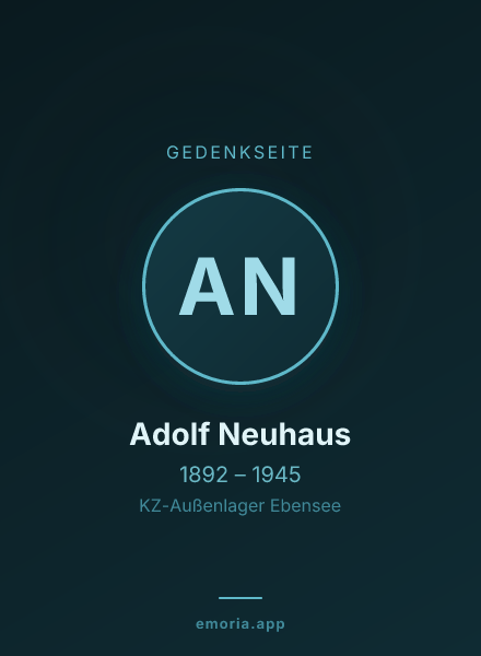 Gedenkportrait von Adolf Neuhaus