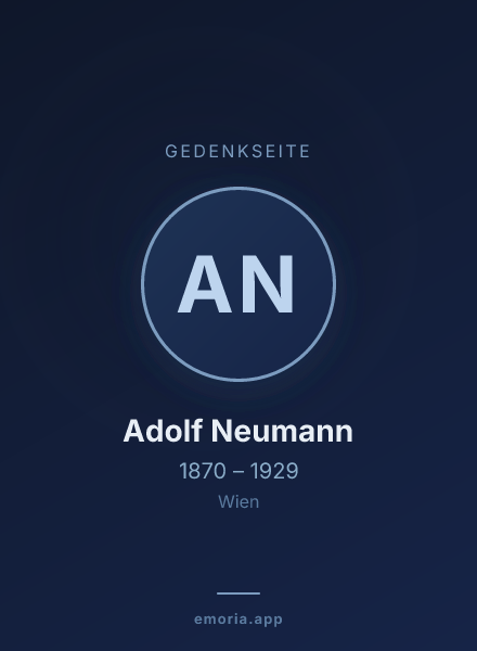 Gedenkportrait von Adolf Neumann