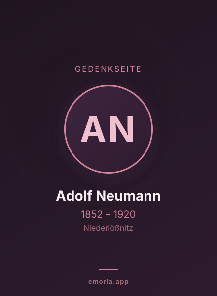 Gedenkportrait von Adolf Neumann