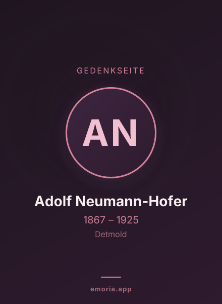 Gedenkportrait von Adolf Neumann-Hofer