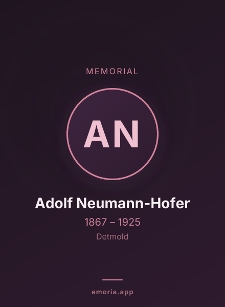 Memorial portrait of Adolf Neumann-Hofer