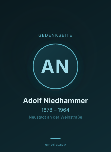 Gedenkportrait von Adolf Niedhammer