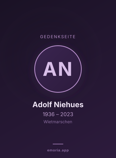 Gedenkportrait von Adolf Niehues