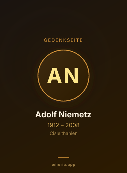 Gedenkportrait von Adolf Niemetz