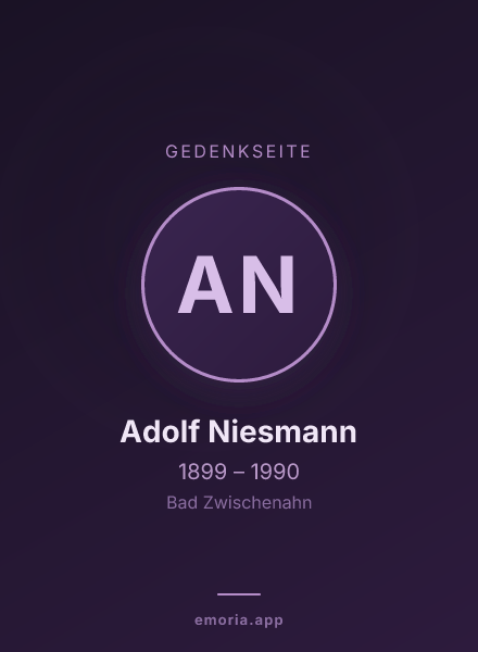 Gedenkportrait von Adolf Niesmann