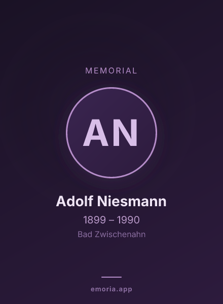 Memorial portrait of Adolf Niesmann