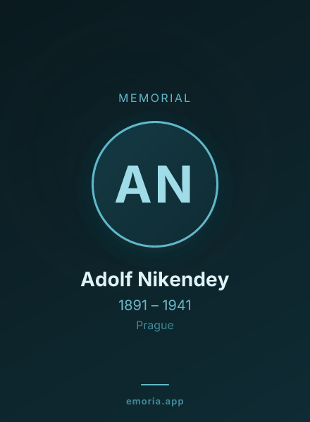 Memorial portrait of Adolf Nikendey