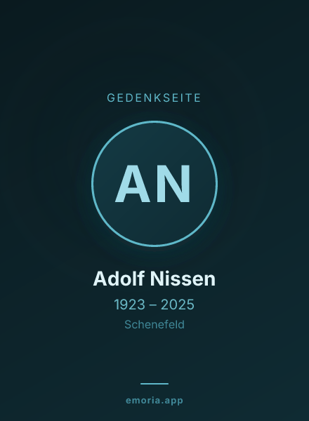 Gedenkportrait von Adolf Nissen