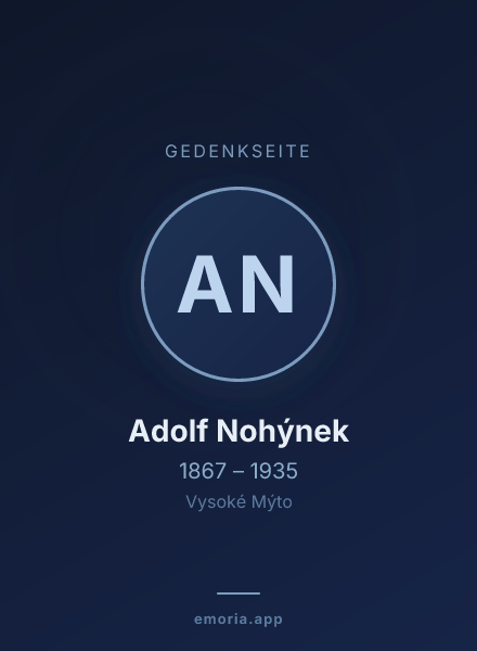 Gedenkportrait von Adolf Nohýnek