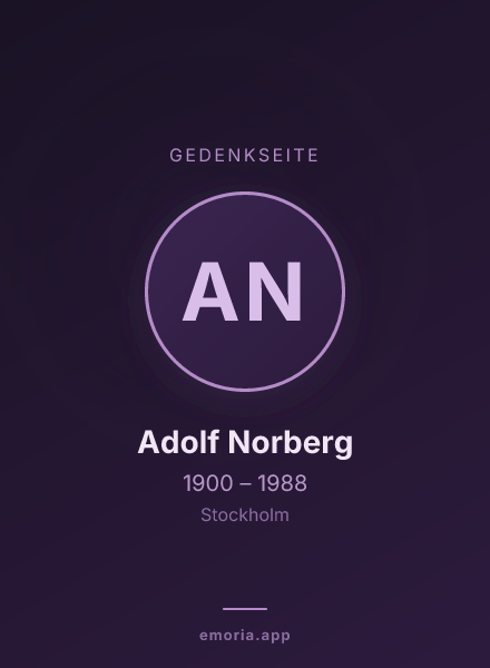 Gedenkportrait von Adolf Norberg
