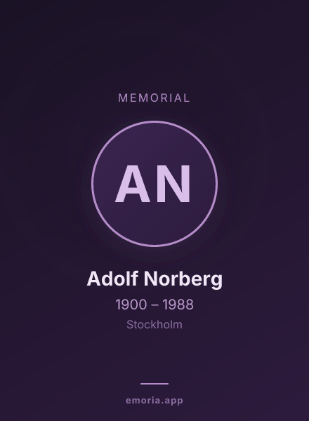 Memorial portrait of Adolf Norberg