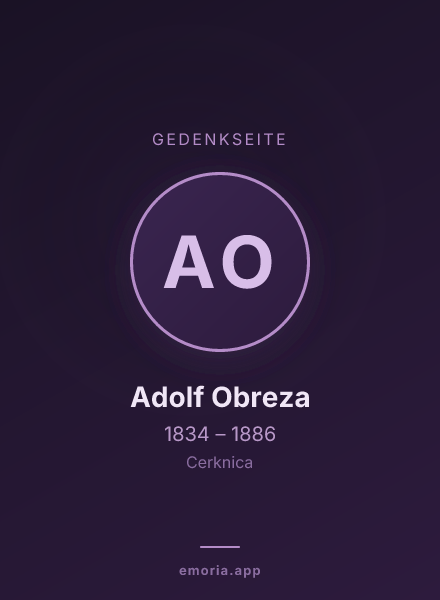 Gedenkportrait von Adolf Obreza