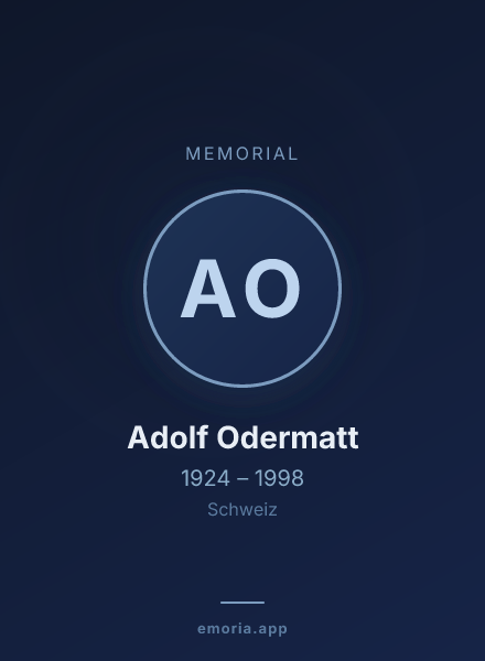 Memorial portrait of Adolf Odermatt
