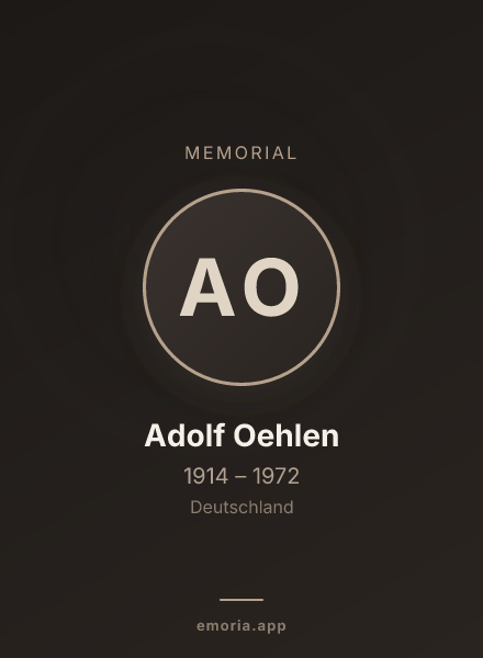 Memorial portrait of Adolf Oehlen