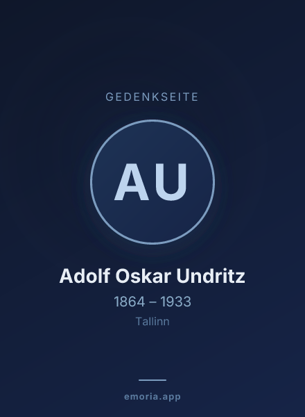 Gedenkportrait von Adolf Oskar Undritz