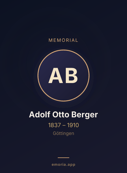 Memorial portrait of Adolf Otto Berger